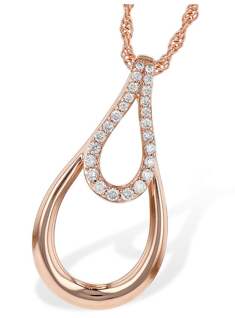 Rose Gold Double Loop Diamond Necklace