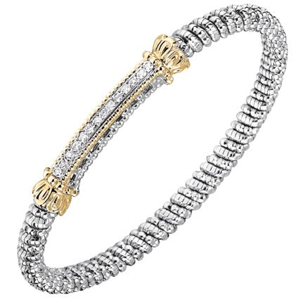 14K Yellow Gold Diamond Bracelet with Sterling silver
