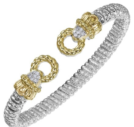 14K Yellow Gold Diamond Bracelet with Sterling Silver