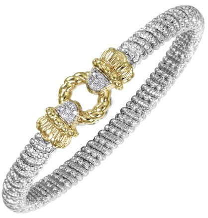 14K Yellow Gold Diamond Bracelet with Sterling Silver