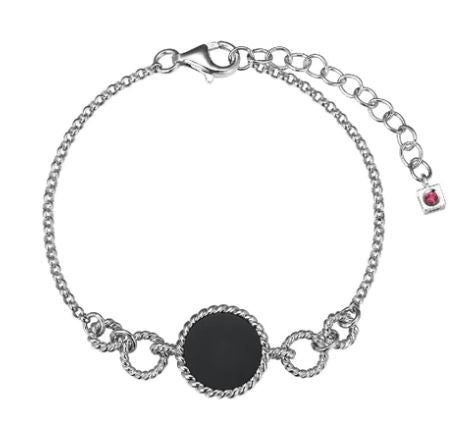 Sterling Silver Black Agate Bracelet
