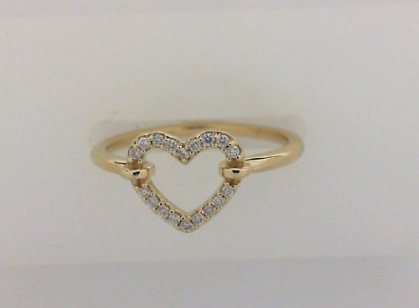 Yellow Gold Diamond Heart Ring