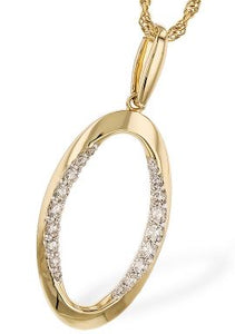 Oval Shape Diamond Necklace