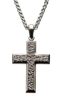 Stainless Steel Hammered Cross pendant