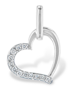 Gold Heart Shape Diamond Pendant