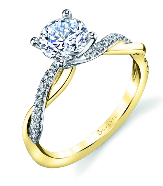 Yasmine - High Polish Spiral Engagement Ring 14 kt White Gold