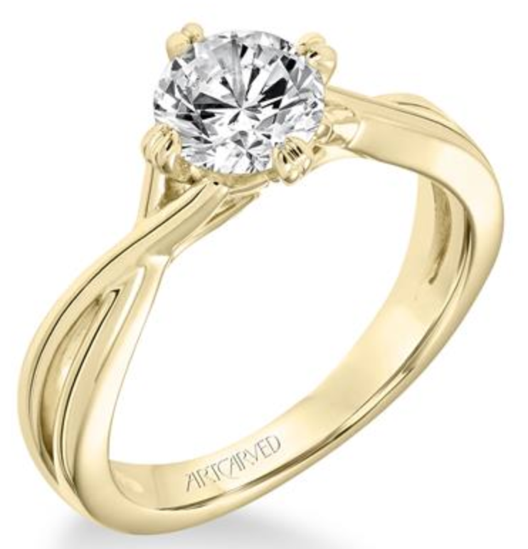 Kennedy - Contemporary Diamond Solitaire Split Shank Engagement Ring