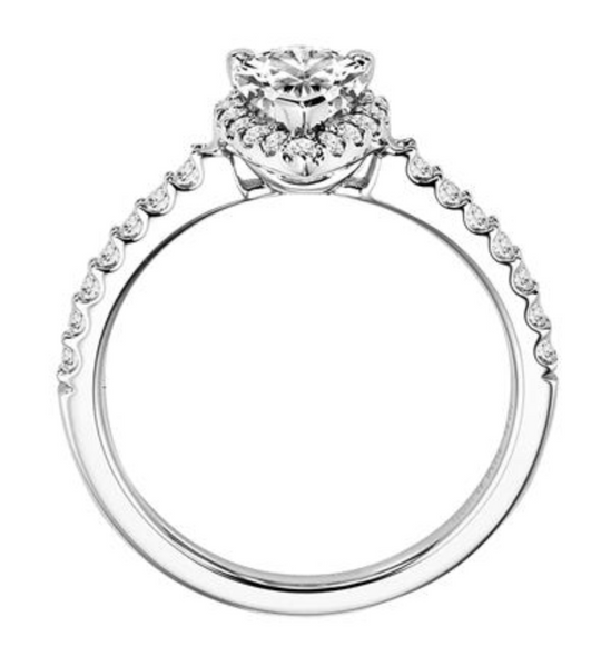 Layla - Classic Prong set Halo Diamond Engagement Ring (Pear Shape)