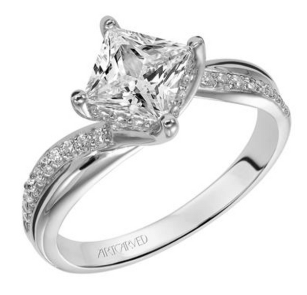 Stella - Diamond Engagement Ring with Princess Cut Center Stone