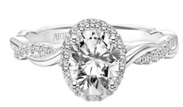 Rina - Oval Halo Diamond Engagement Ring