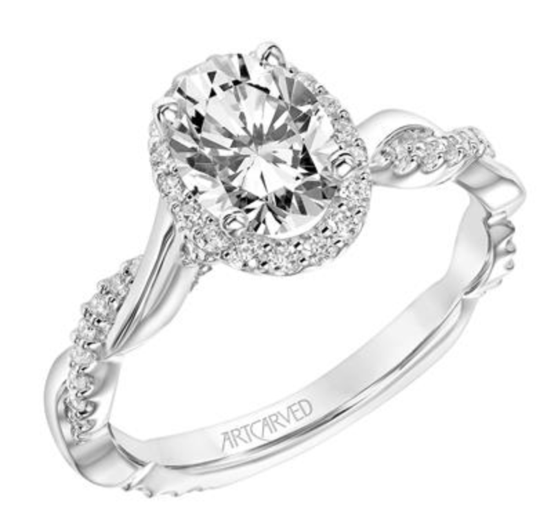 Rina - Oval Halo Diamond Engagement Ring