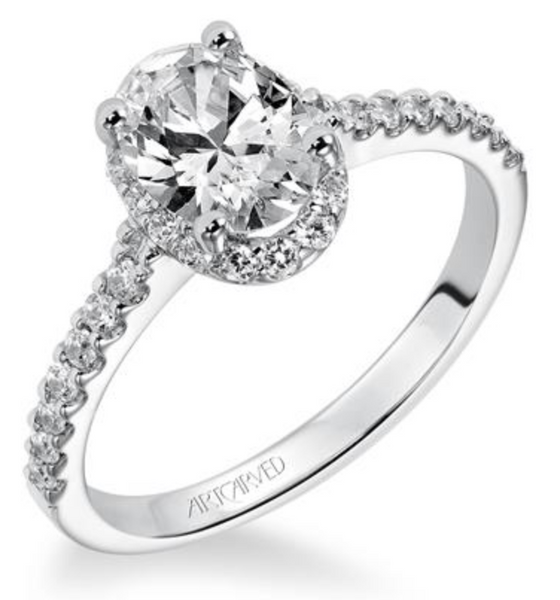Kate - Diamond Engagement Ring with Oval Shaped Center Stone