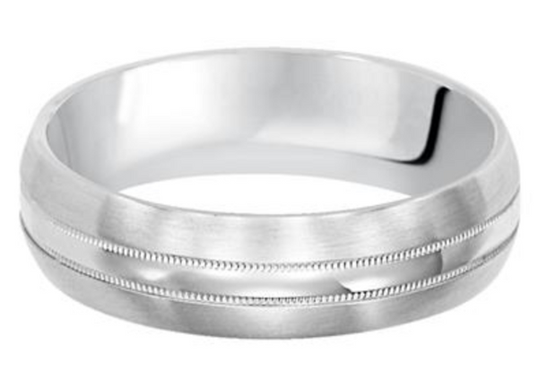6mm Wedding Band with Miligrain Center