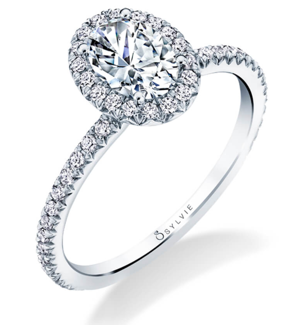 Vivian - Classic Halo White Gold Engagement Ring