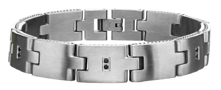 Stainless Steel Black CZ with Adjustable Link Bracelet.