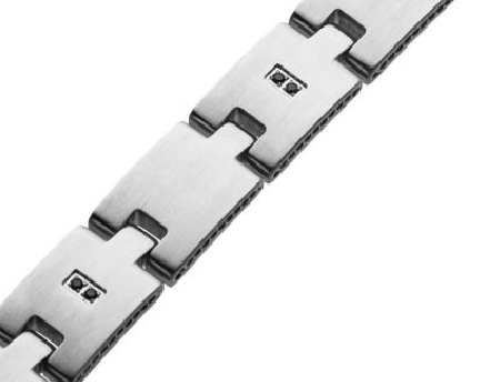 Stainless Steel Black CZ with Adjustable Link Bracelet.
