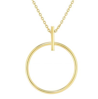 Yellow Gold Circle Necklace